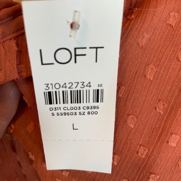 Loft NWT Clip Spot Sheer Boho Top - Picture 9 of 11